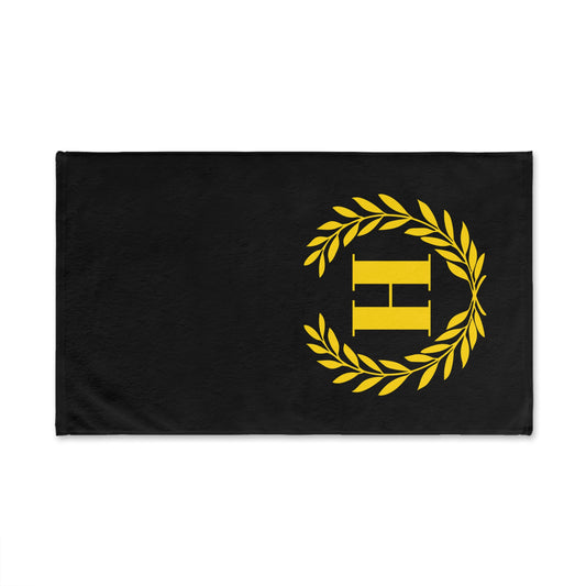 Elegant letter "H" Gold Laurel Monogram Hand Towel