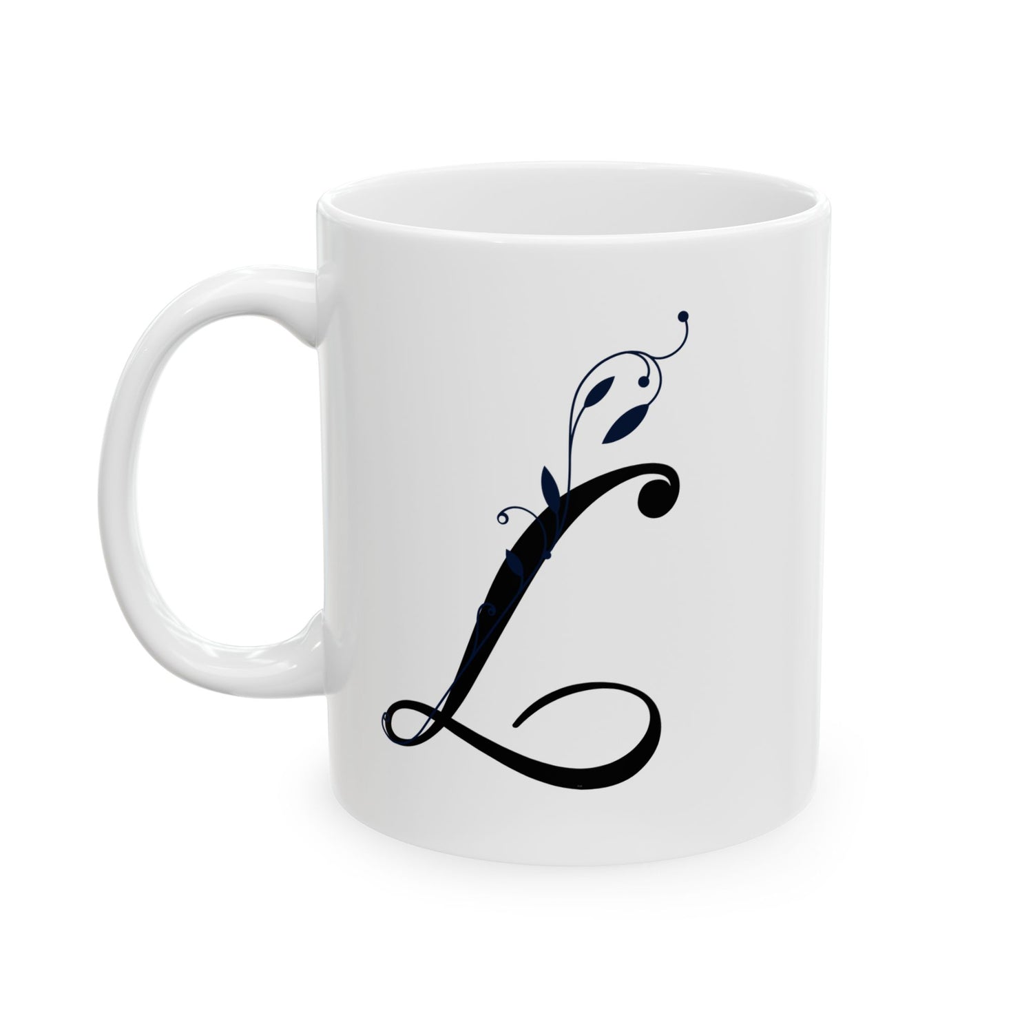 Letter "L" Decorative Monogram Design Coffee Mug