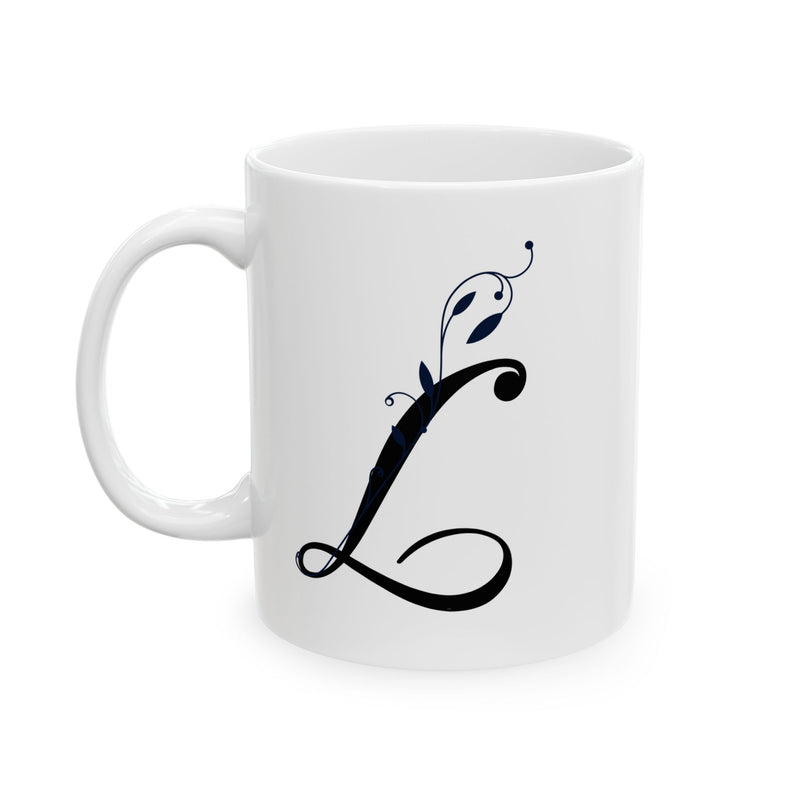 Letter "L" Decorative Monogram Design Coffee Mug