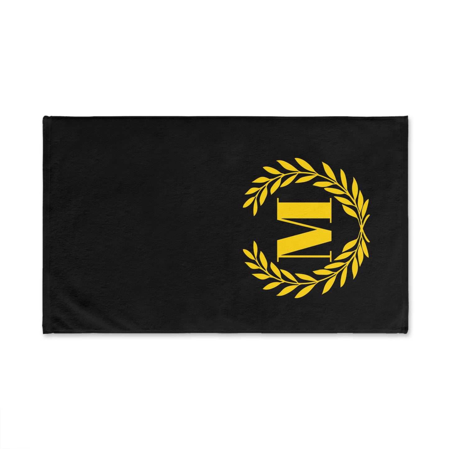 Elegant letter "M" Gold Laurel Monogram Hand Towel