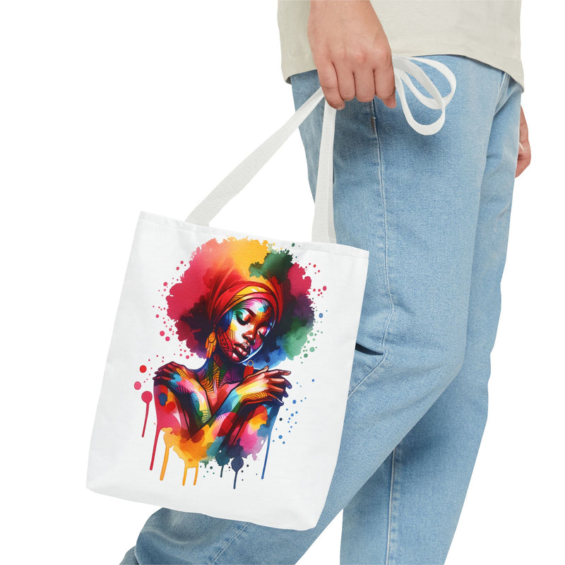 Colorful Abstract Black Woman Tote Bag