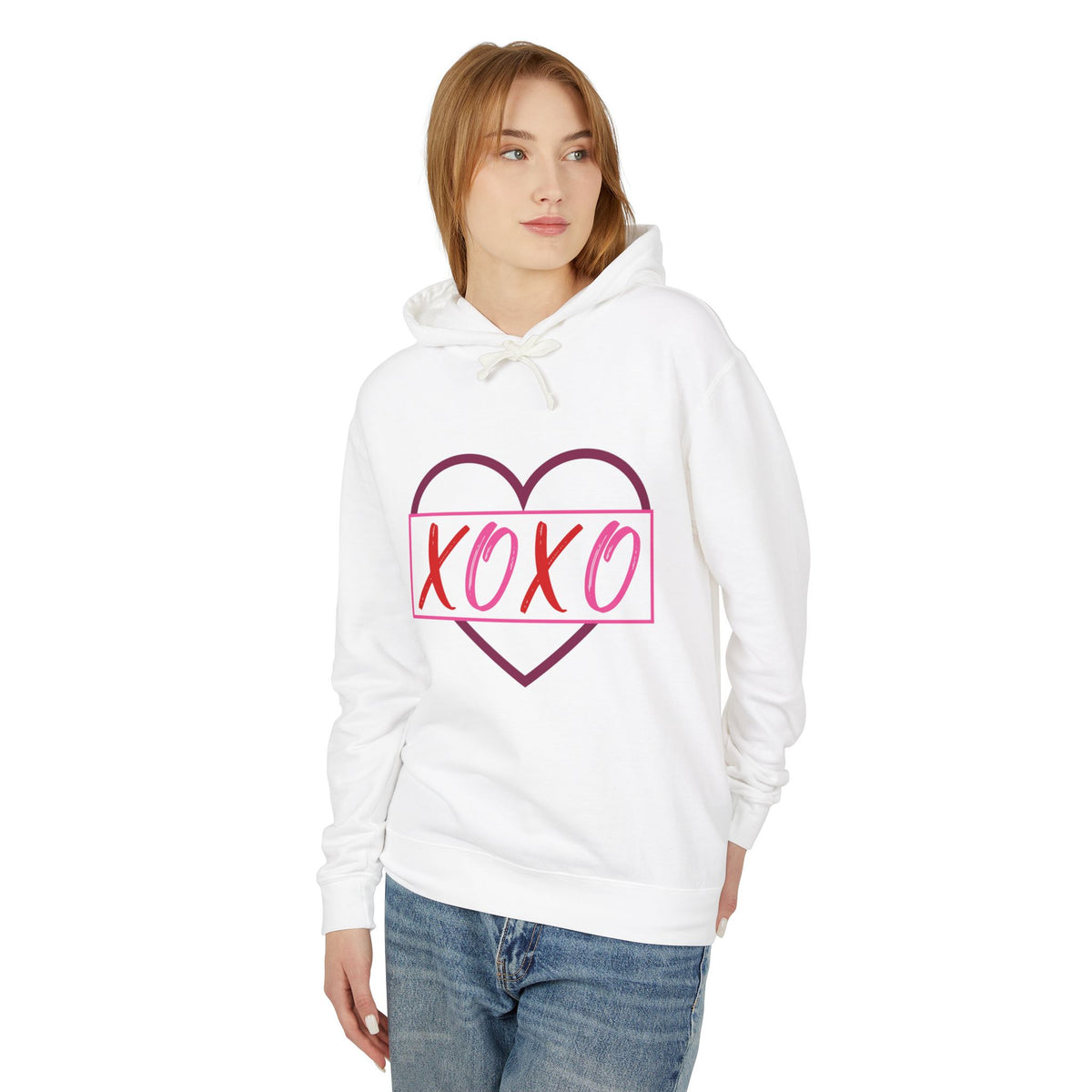 XOXO Romantic Unisex Lightweight Hooded Sweatshirt