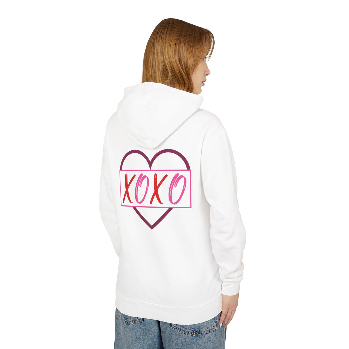 XOXO Romantic Unisex Lightweight Hooded Sweatshirt