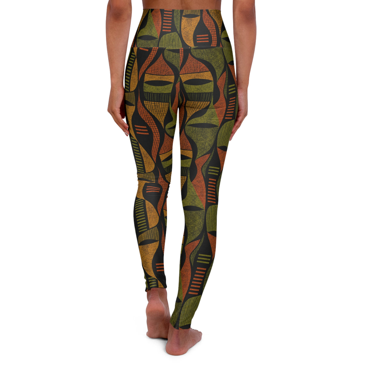 Abstract Shapes High Waisted Yoga Leggings (AOP)