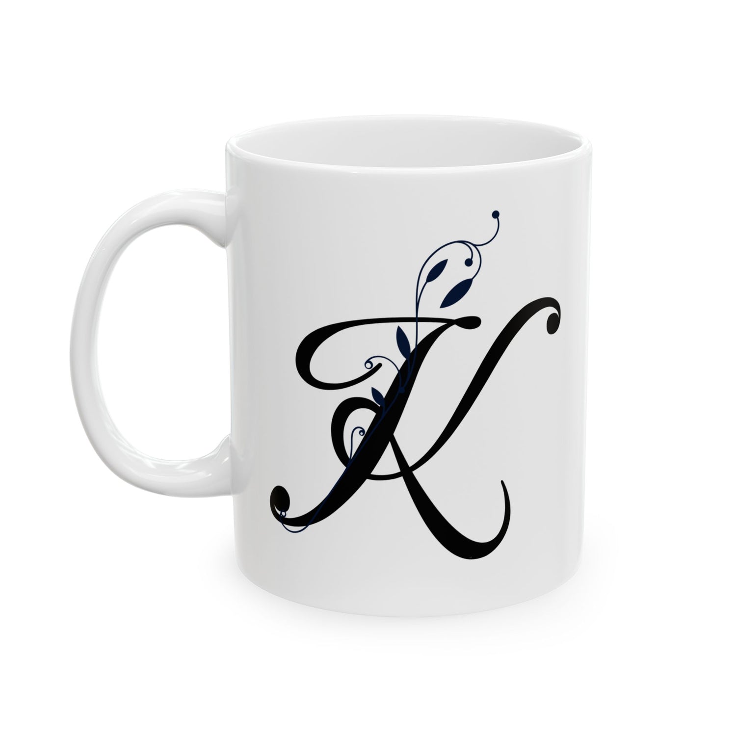 Letter "K" Decorative Monogram Design Coffee Mug