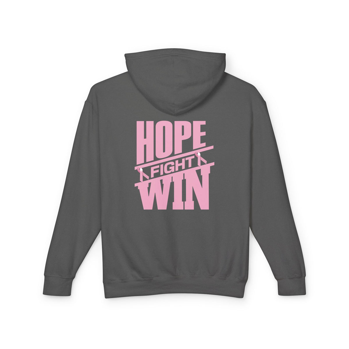 Hope, Fight, Win - Breast Cancer Survivor Lightweight Hooded Sweatshirt
