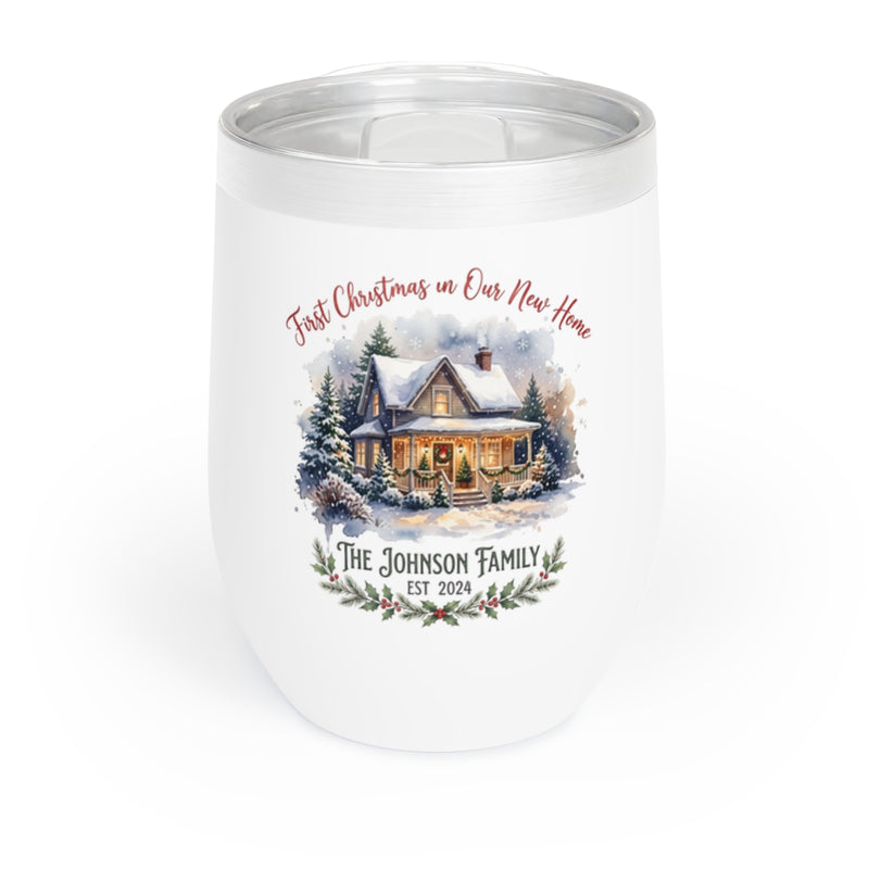 Personalized First Christmas in Our New Home Wine Tumbler