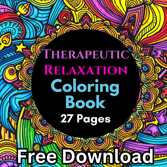 Therapeutic Relaxation Coloring Book - 27 Coloring Pages + Doodle Pages  - FREE Download